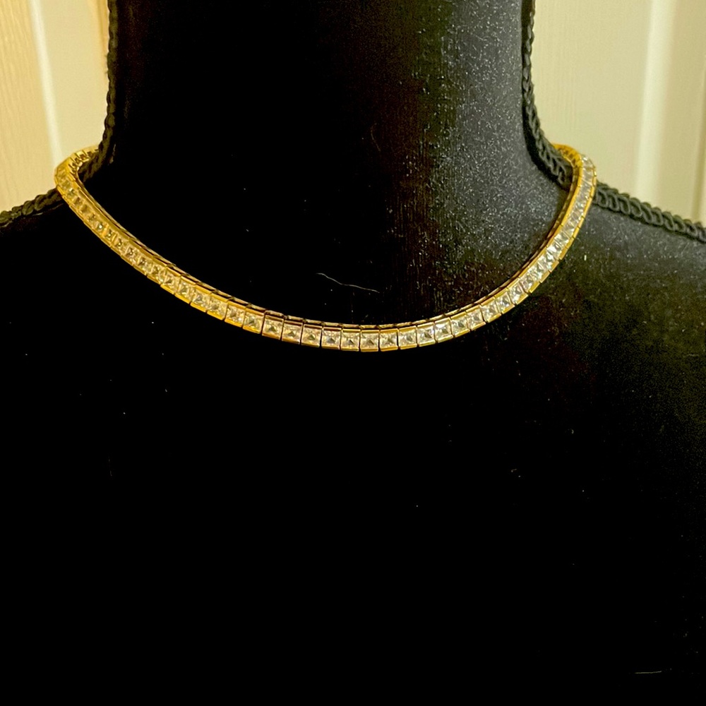 Stunning CZ tennis necklace choker never worn. Perfect condition.